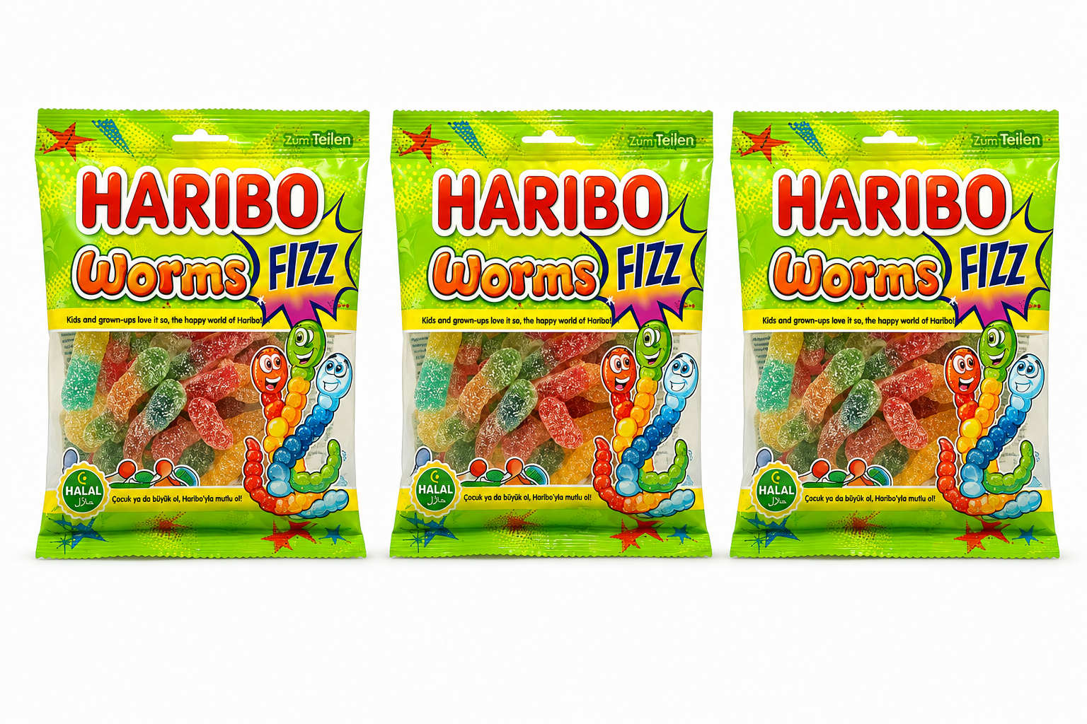 Haribo Frösche Halal – halal Frosch-Fruchtgummi mit grüner Apfelschicht